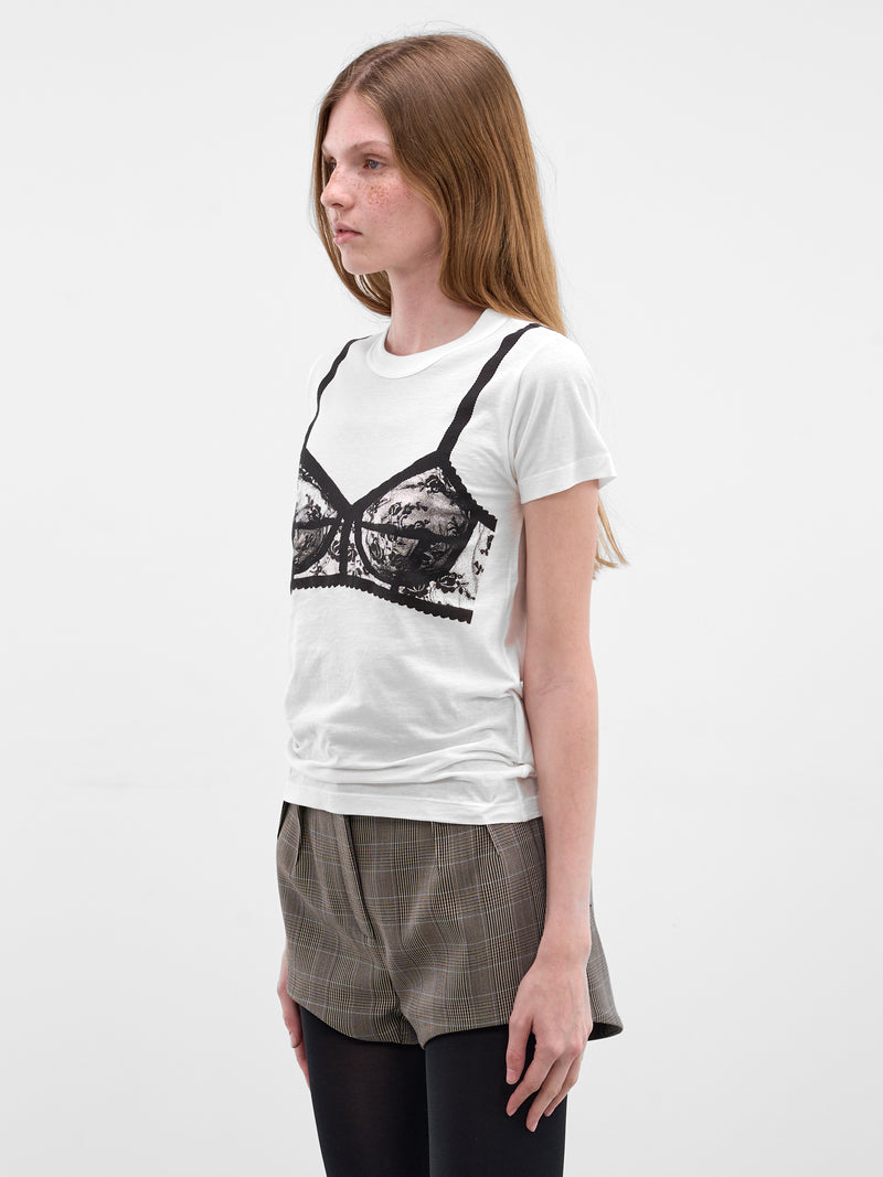 White Trompe L'oeil Bra Tee (VAQ11T006-WHITE)