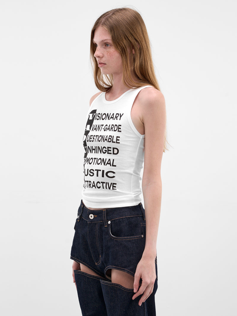 White Cotton Acrostic Logo Tank (VAQ11T024-WHITE)