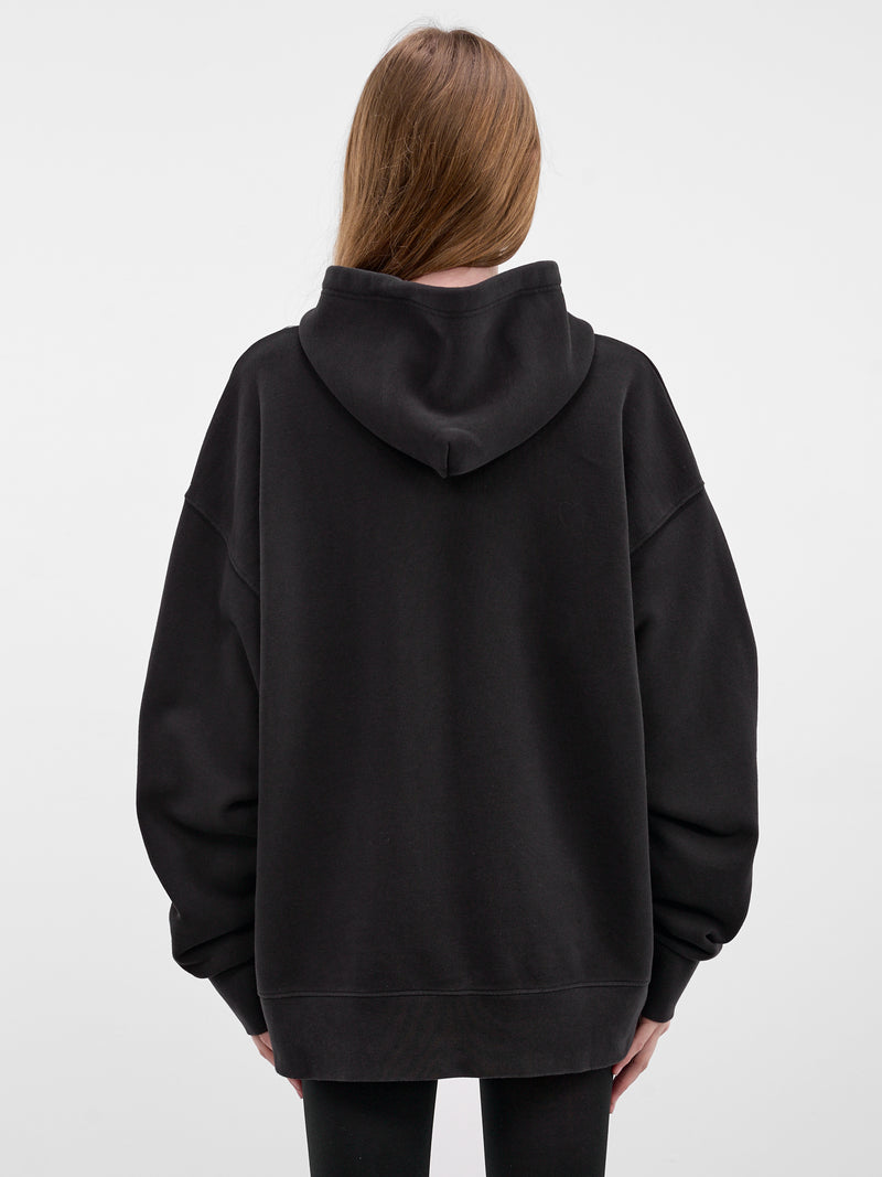 Black Trompe L'oeil Lingerie Hoodie (VAQ11T034-WASHED-BLACK)