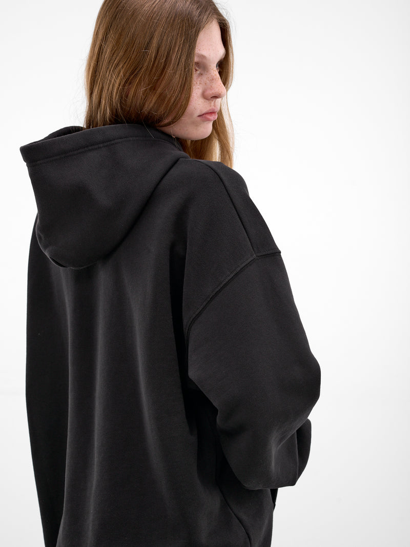 Black Trompe L'oeil Lingerie Hoodie (VAQ11T034-WASHED-BLACK)