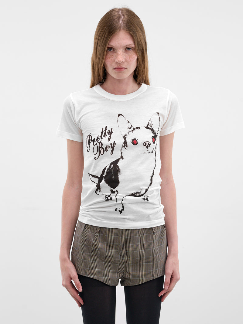 White Cotton Pretty Boy Tee (VAQ11T036-WHITE)