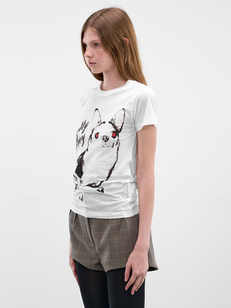 White Cotton Pretty Boy Tee (VAQ11T036-WHITE)