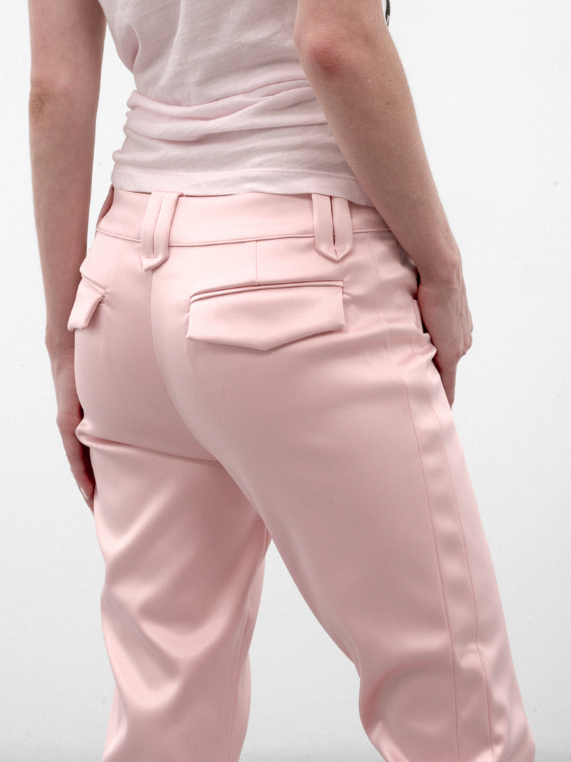 Pink Satin Cigarette Trousers (VAQ12P010-PINK)