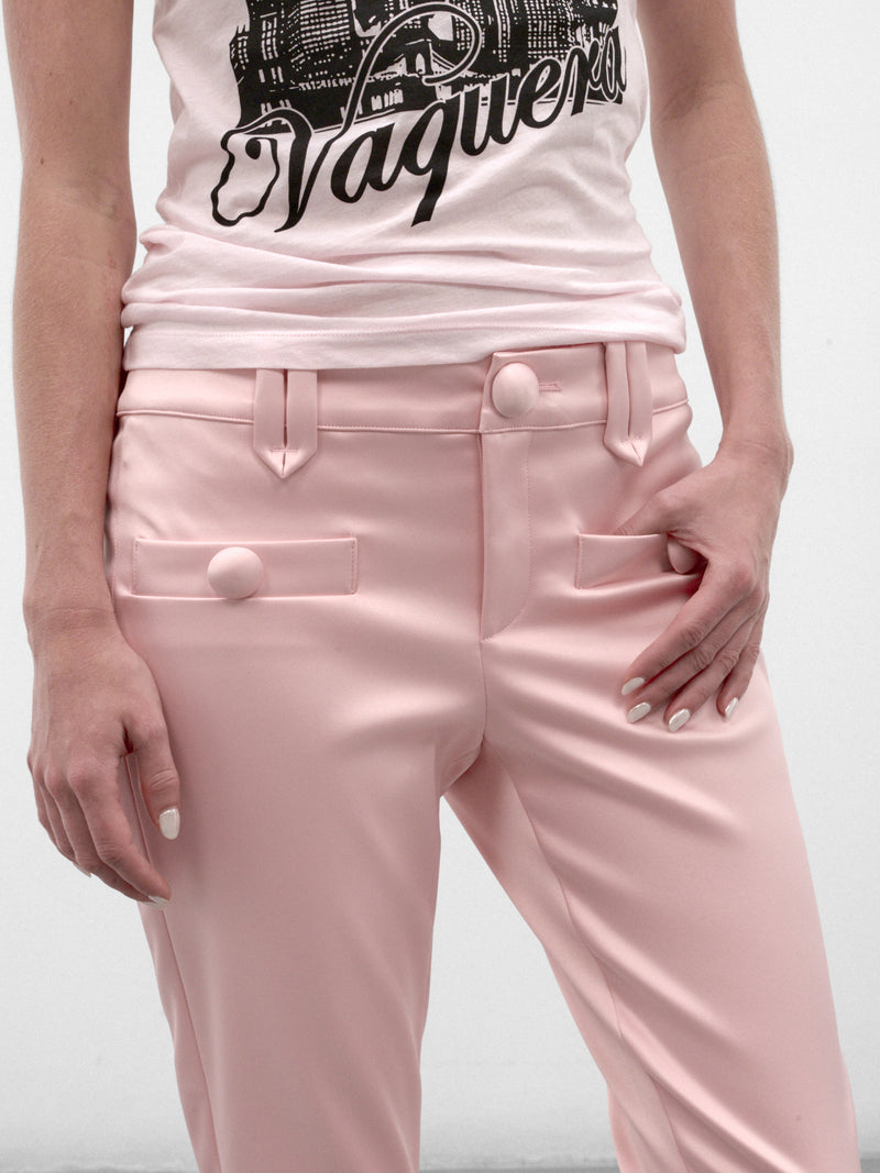 Pink Satin Cigarette Trousers (VAQ12P010-PINK)