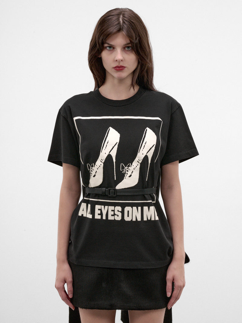 Black Cotton Heels Graphic Tee (VAQ12T020-BLACK)