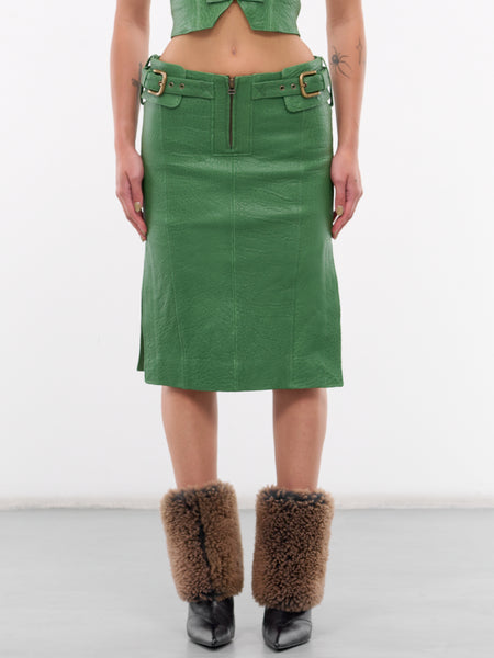 TFW40 CARDBOARD MATERIAL SKIRT グリーン　　　　M VELS0VIR-