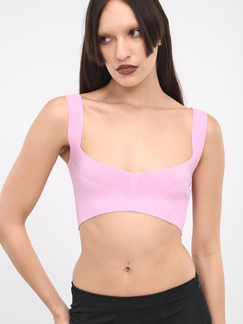 Rib-Knit Crop Top (VEPY75058A-VYE600-MEDIUM-PINK)
