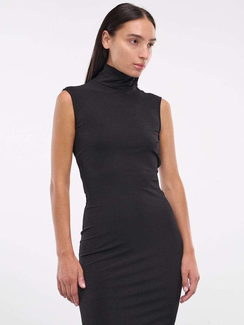 High Neck Maxi Dress (VEPZ50072A-VZE092-BLACK)