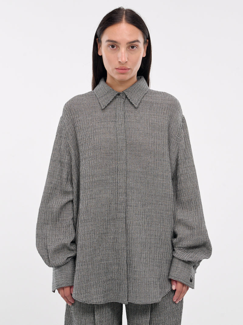 Oversized Herringbone Shirt (VEPZ60015R-VZE100-CHARCOAL)