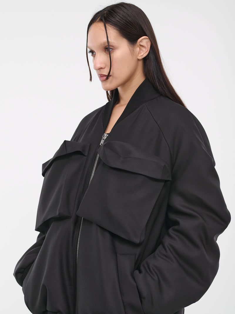 Cut-Out Bomber Jacket (VEWX10004A-VXE024XX-BLACK)