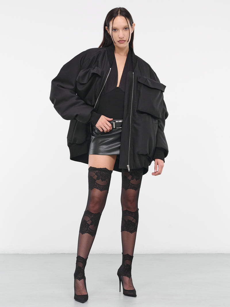 Cut-Out Bomber Jacket (VEWX10004A-VXE024XX-BLACK)