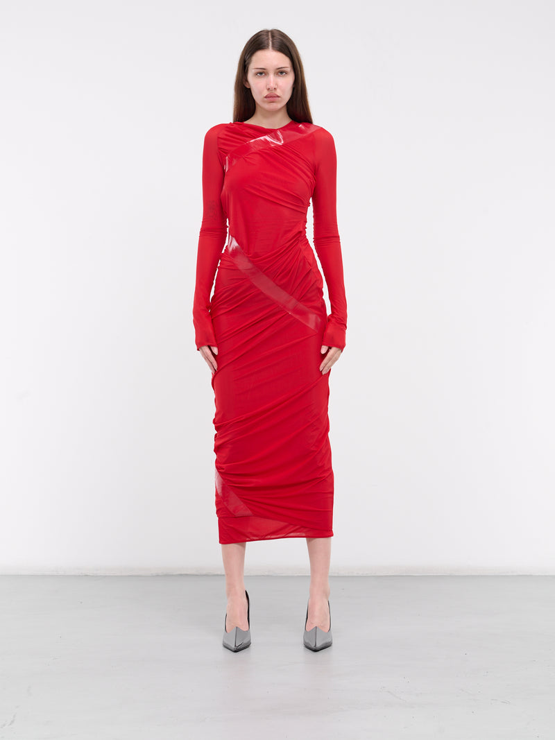 Taped Tulle Dress (VEWY50065A-BRIGHT-RED)