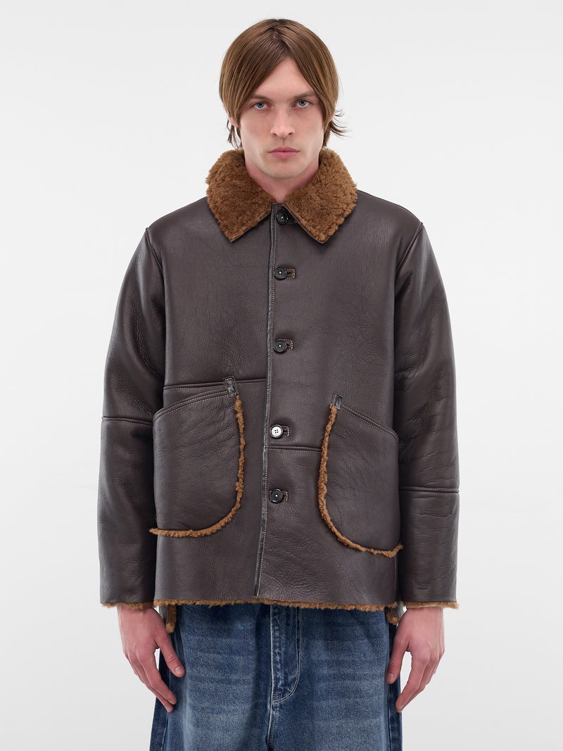 Brown Lamb Leather Shearling Jacket (CF-20-10-06-01-BROWN)