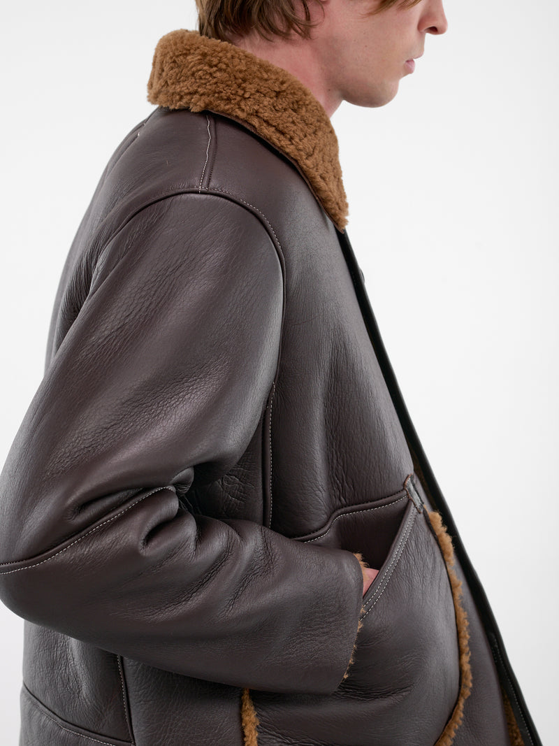 Brown Lamb Leather Shearling Jacket (CF-20-10-06-01-BROWN)