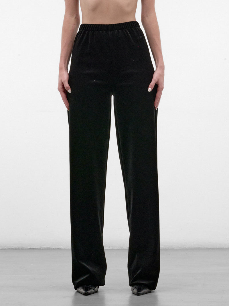 Black Velvet Relaxed Trousers (WH27SP119B-BLACK)