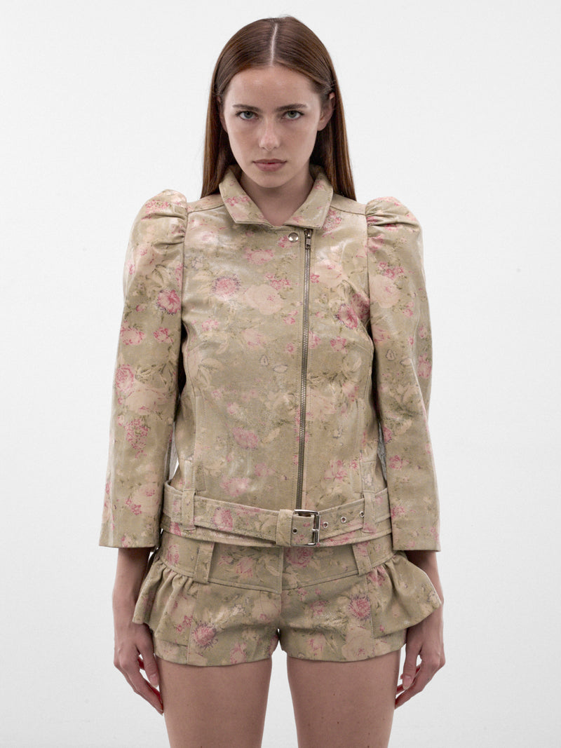 Floral Wallpaper Leather Jacket (VIJA0WAFL-WALLPAPER-FLORAL)