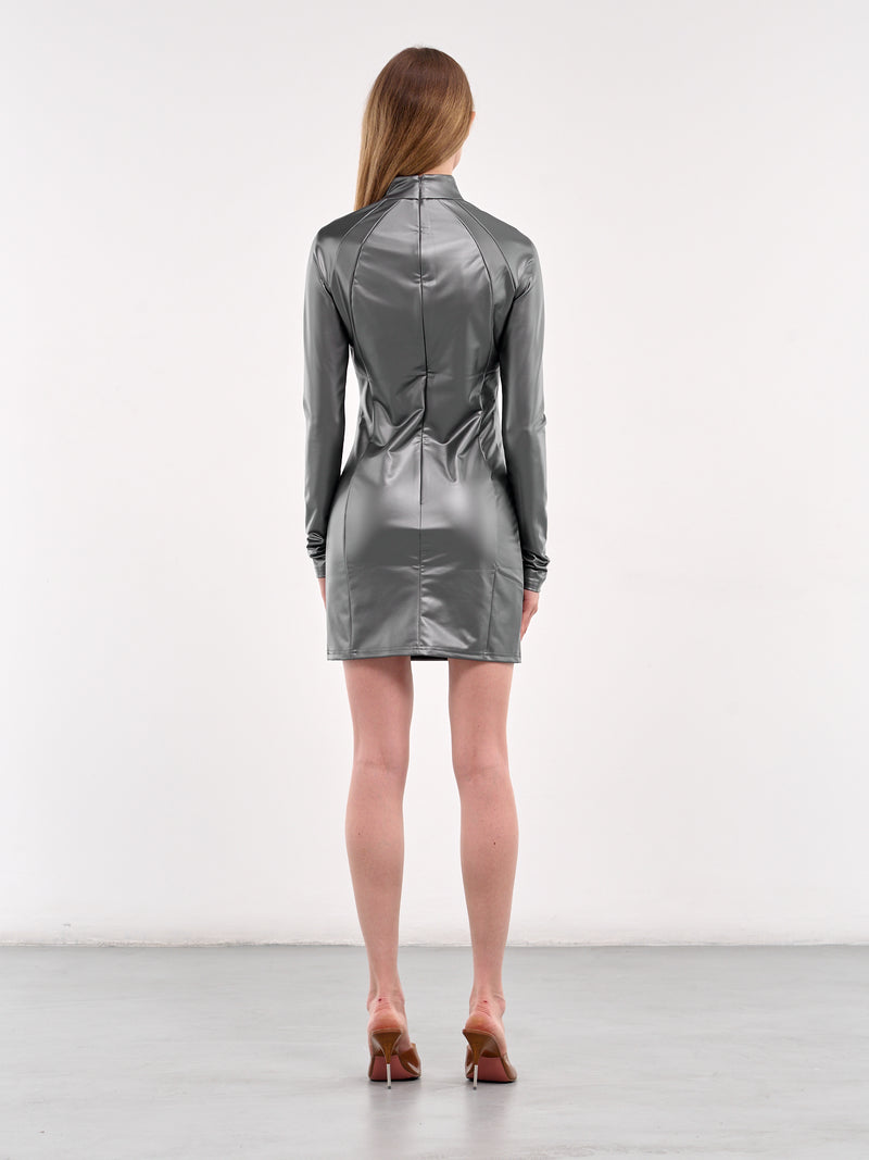 Rubber Mini Dress (W-134531-DARK-GREY)