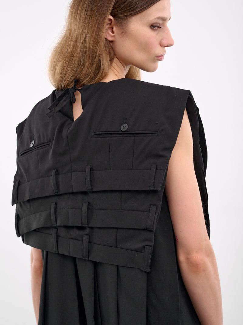 Deconstructed Suit Pant Mini Dress (W24094DD2-BLACK)