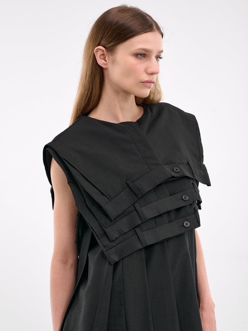 Deconstructed Suit Pant Mini Dress (W24094DD2-BLACK)