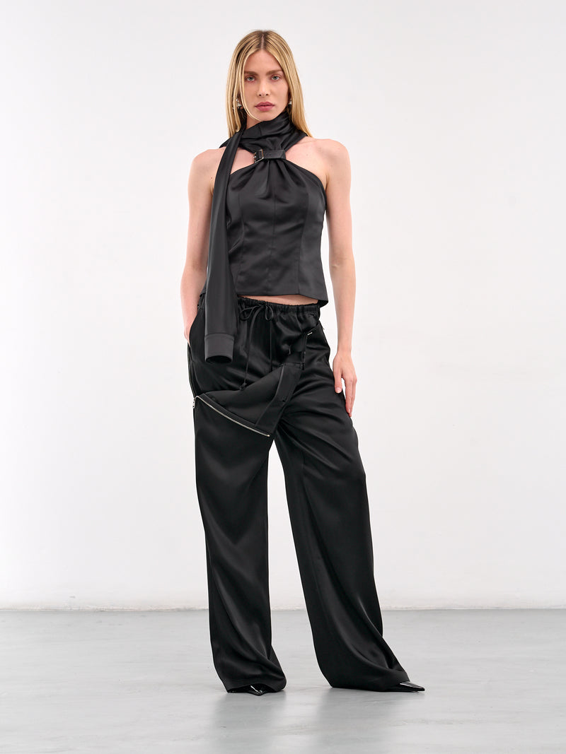 Deconstructed Shirt Detail Blouse (WD-BL1-25-125-BLACK)