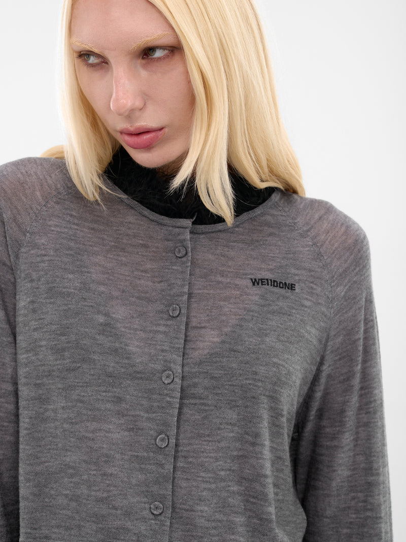 Gray Fur Collar Knit Cardigan (WD-KC3-25-602-W-GY-GREY)