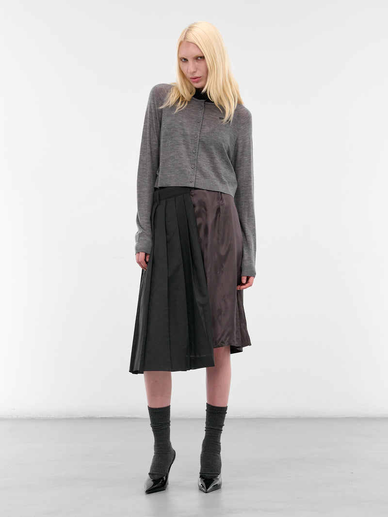 Gray Fur Collar Knit Cardigan (WD-KC3-25-602-W-GY-GREY)