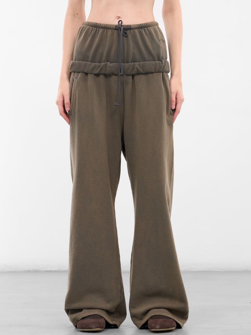 Charcoal Layered Wide Leg Sweatpants (WD-TA3-25-706-WCH-CHARCOAL)