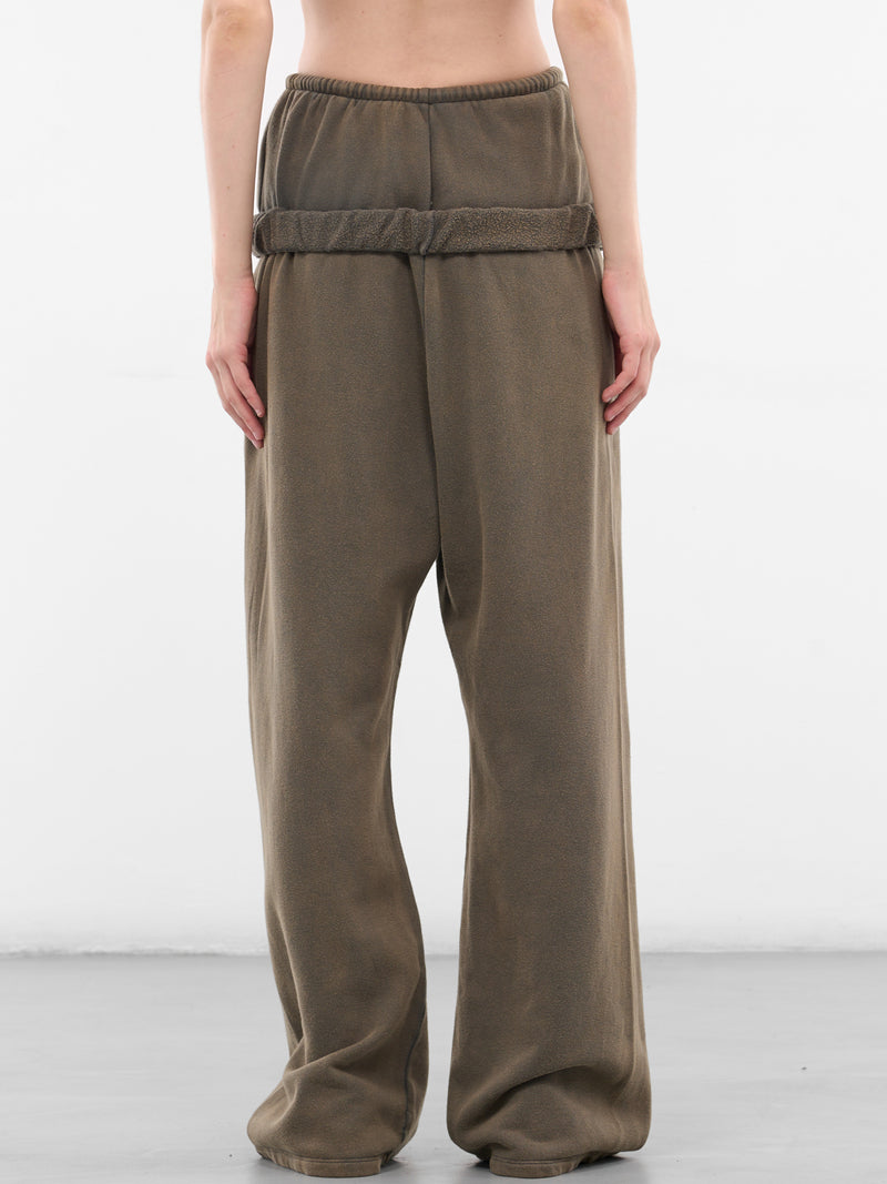 Charcoal Layered Wide Leg Sweatpants (WD-TA3-25-706-WCH-CHARCOAL)