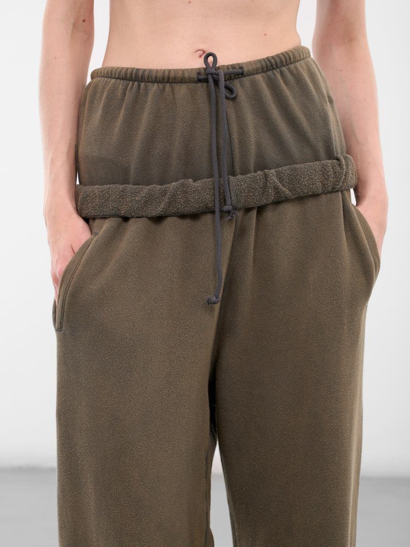 Charcoal Layered Wide Leg Sweatpants (WD-TA3-25-706-WCH-CHARCOAL)