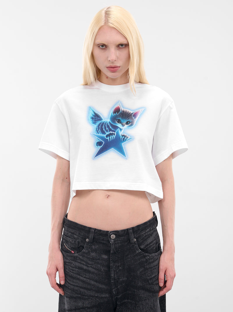 White Graphic Cropped Boxy Tee (WD-TT3-25-741-WWH-WHITE)