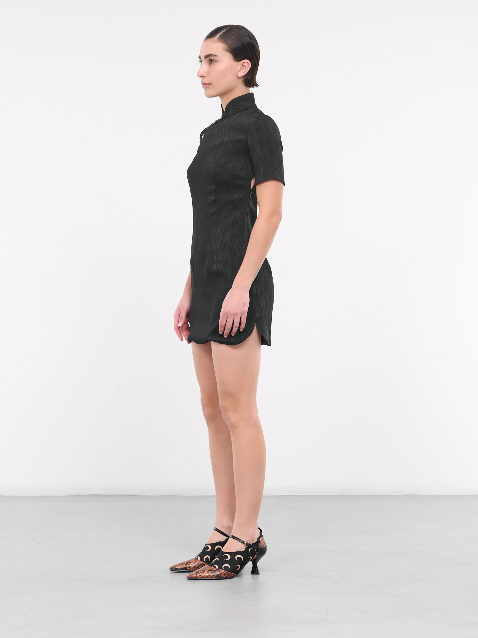 Jacquard Viscose Mini Dress (WDR256-CWOV0023-BLACK)