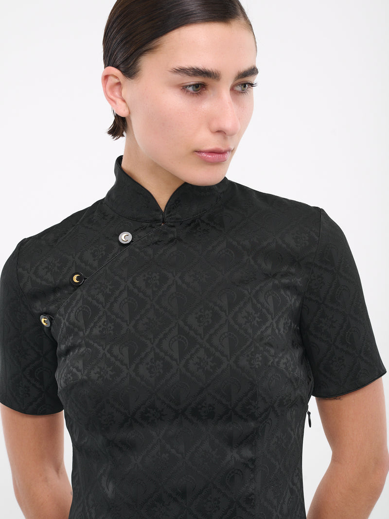 Jacquard Viscose Mini Dress (WDR256-CWOV0023-BLACK)