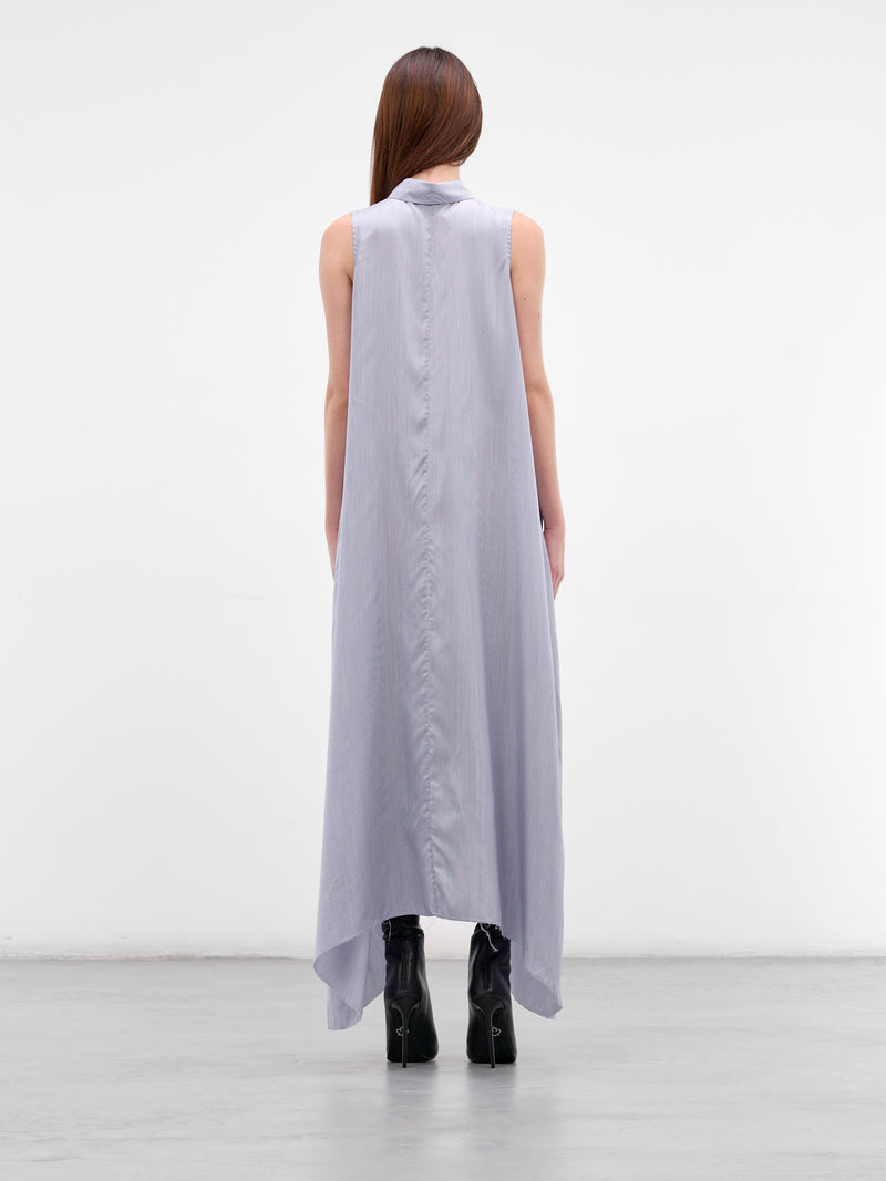 Gray Silk Polo Maxi Dress (WE76DR379N-BLUE)