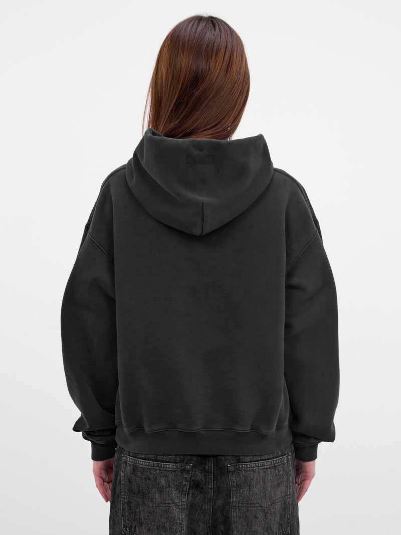 Black Molleton Paris Graphic Hoodie (WE76HD553B-BLACK)
