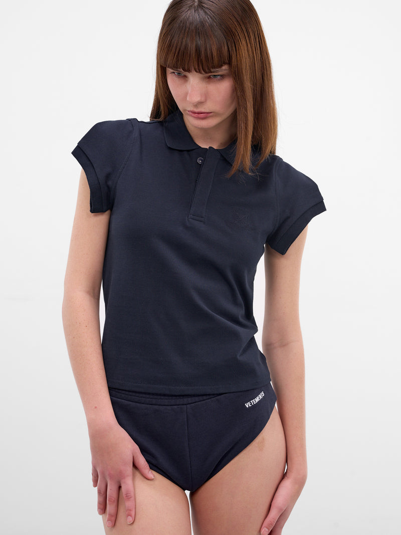 Navy Trompe L'oeil Sleeves Polo (WE76PO452N-NAVY)