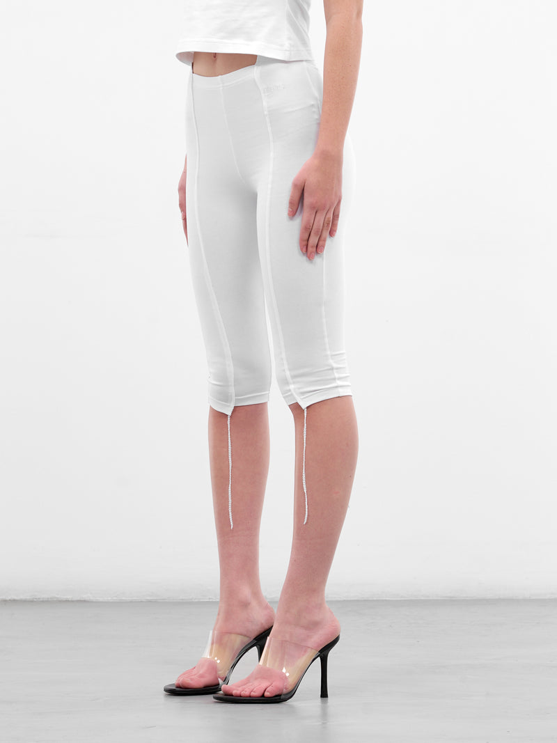 White Cut-Up Cropped Capri Pants (WE76SP515W-WHITE)