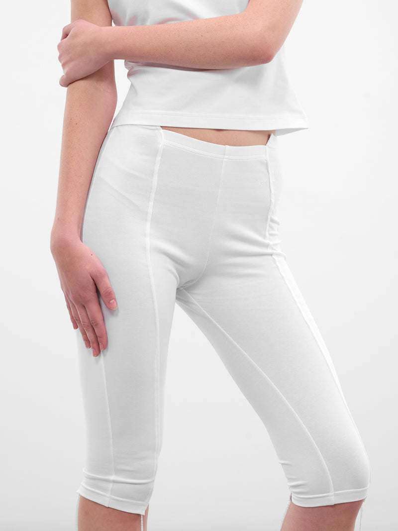 White Cut-Up Cropped Capri Pants (WE76SP515W-WHITE)