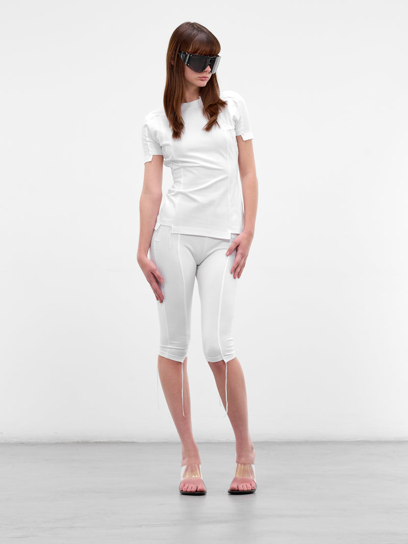 White Deconstructed Cut-Up Cotton Tee (WE76TR514W-WHITE)