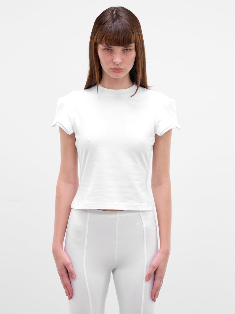 White Trompe L'oeil Sleeves Tank (WE76TR524W-WHITE)