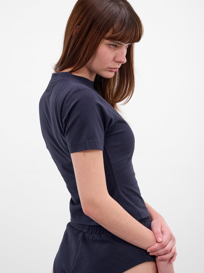 Navy Cotton Pornstar Graphic Tee (WE76TR547N-NAVY)