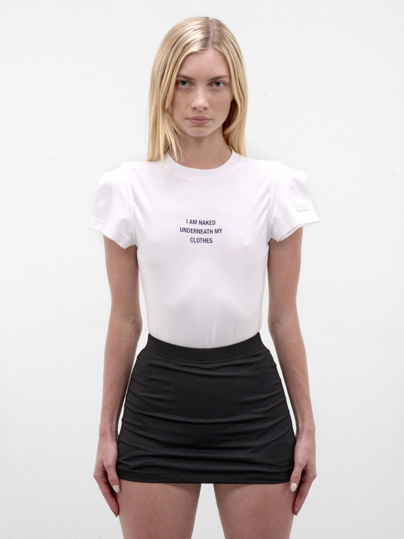 Padded Shoulder Naked Graphic Tee (WH27BO174W-WHITE)