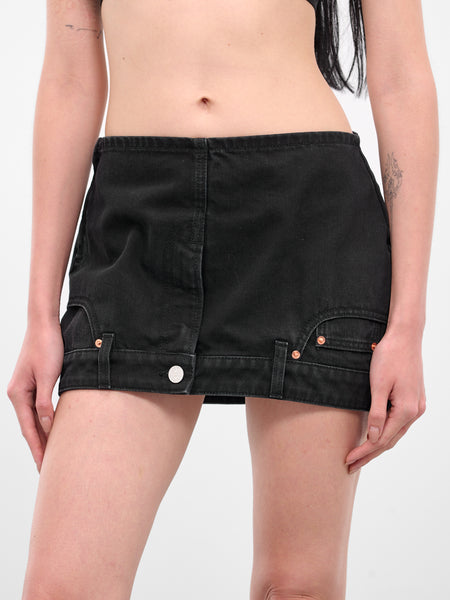 WonnyRibbon Black denim skirt Sサイズ Dakota Denim Skirt - Broken Black – Universal Standard