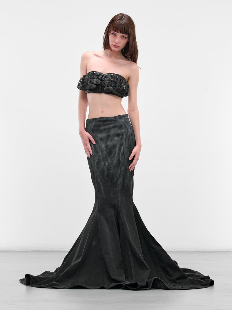 Black Moto Gloves Leather Bra (WH76LT400B-BLACK)