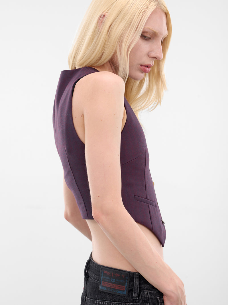 Bordeaux Wool Cropped Vest (WH76TG200X-BORDEAUX)
