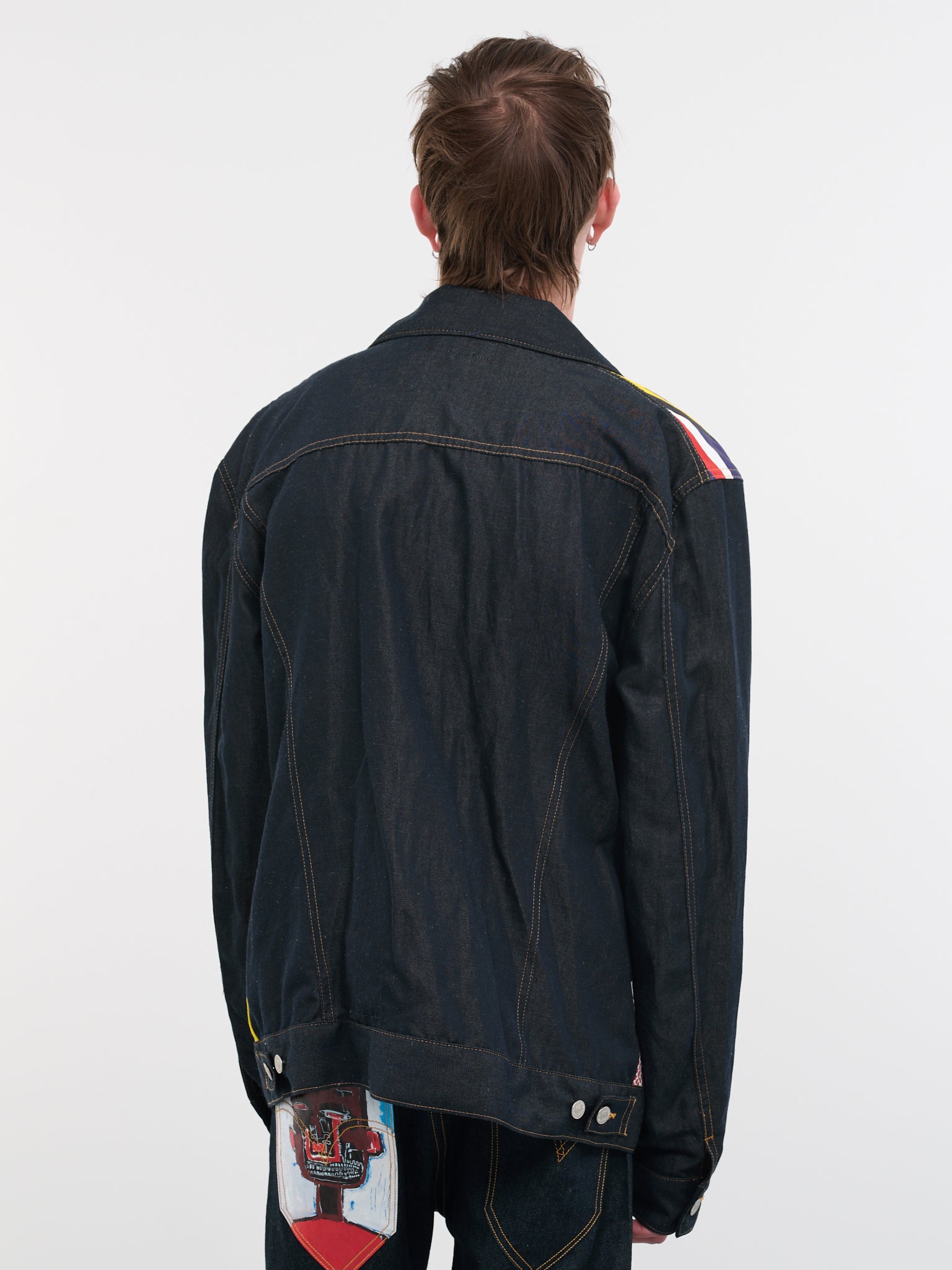 Roy Lichtenstein Denim Jacket (WK-J203-051-NAVY-WHITE-YELLOW-)
