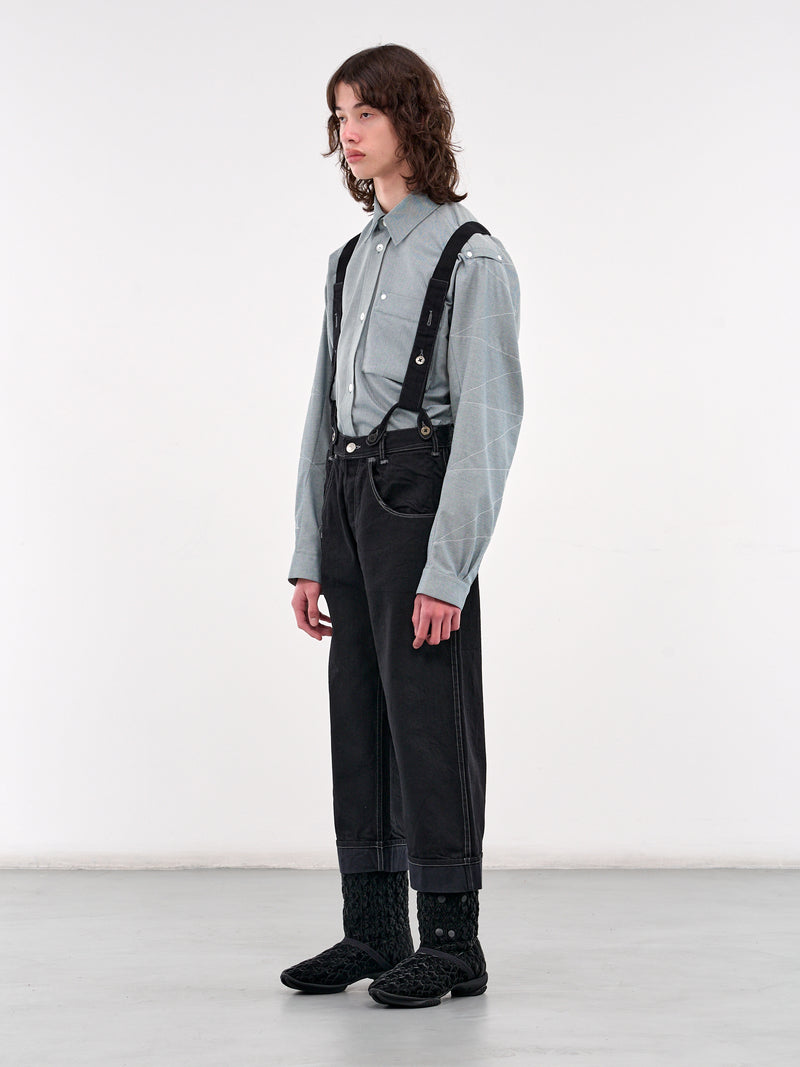 Suspender Denim Jeans (WO-P202-051-1-BLACK)