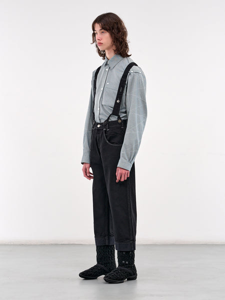 Suspender Denim Jeans (WO-P202-051-1-BLACK)