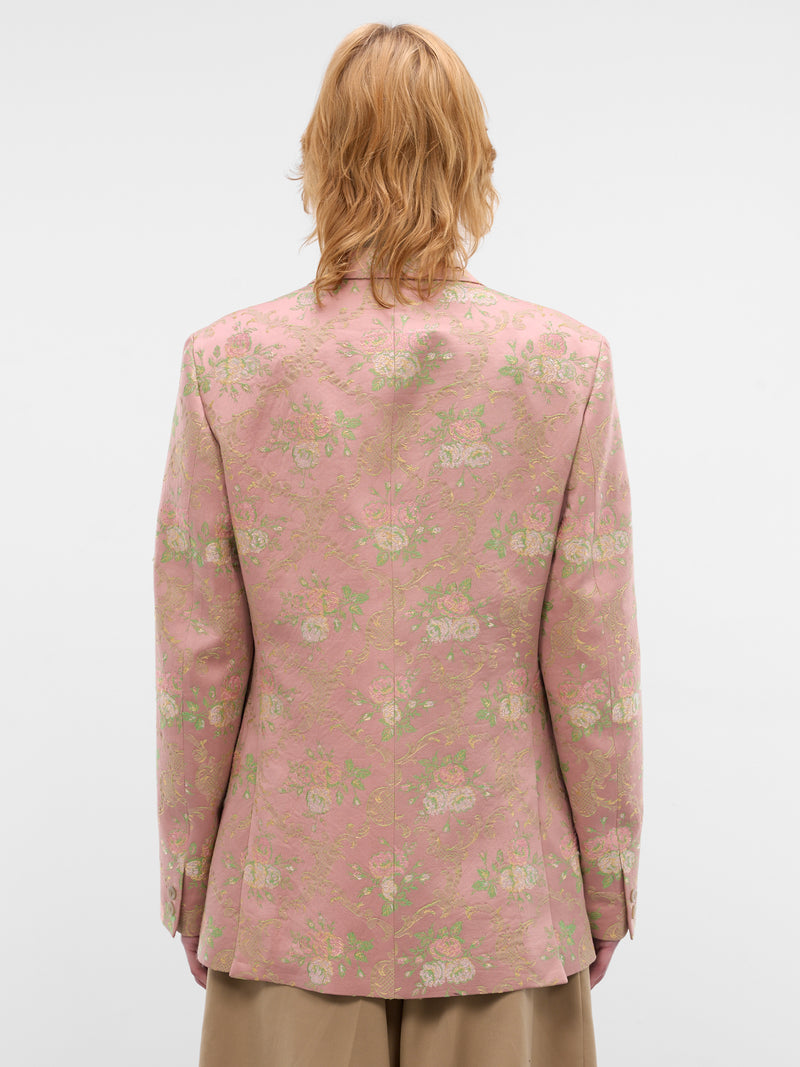 Pink Floral Tailored Blazer (WQ-J032-S26-PINK-GREEN)