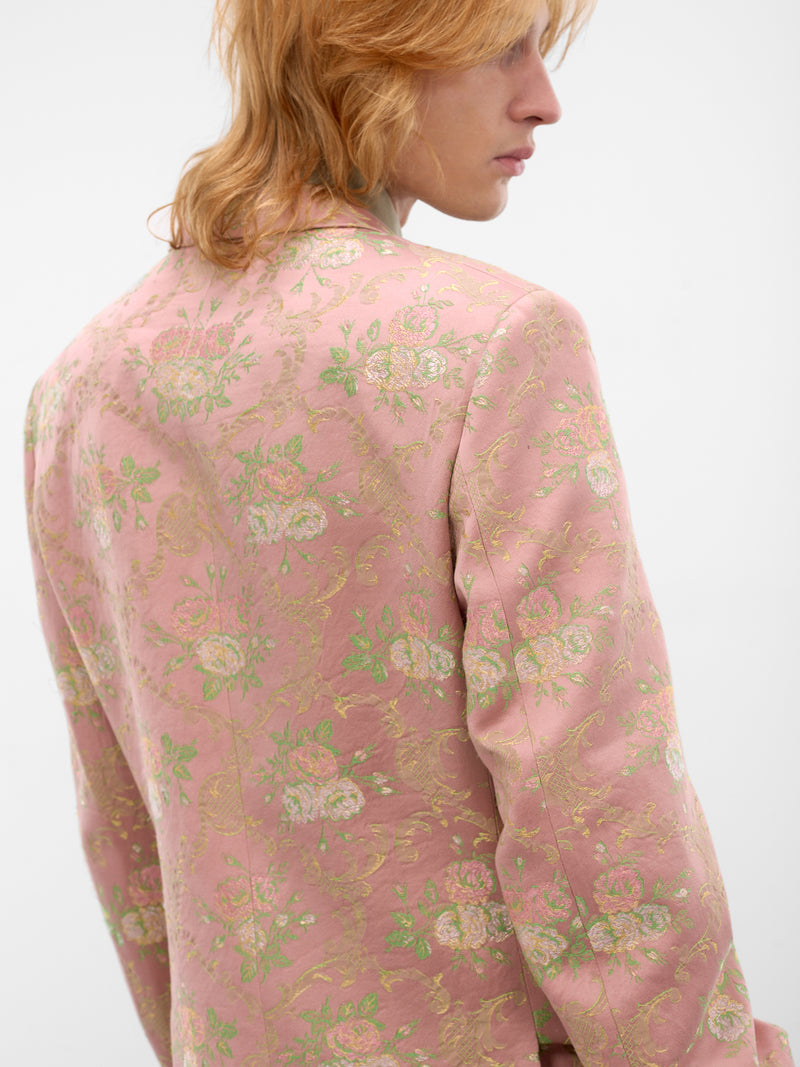 Pink Floral Tailored Blazer (WQ-J032-S26-PINK-GREEN)
