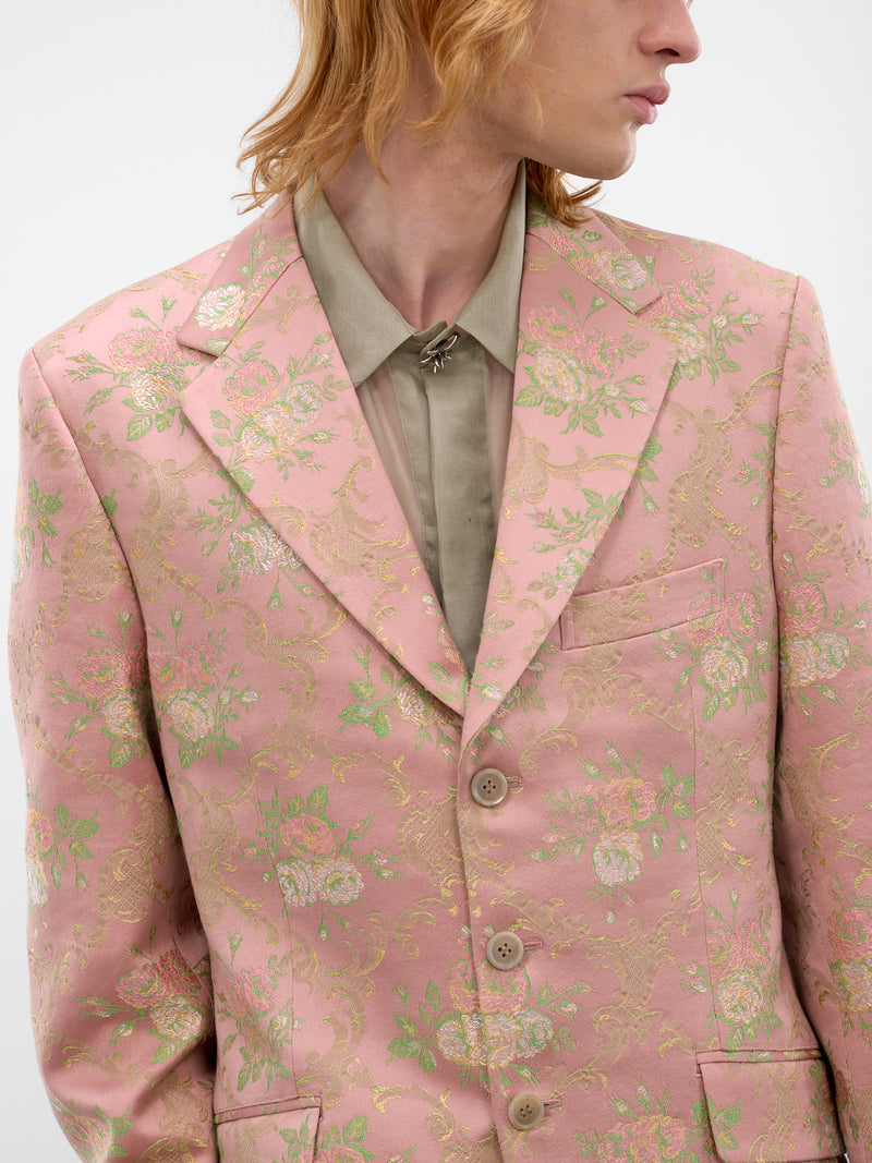 Pink Floral Tailored Blazer (WQ-J032-S26-PINK-GREEN)
